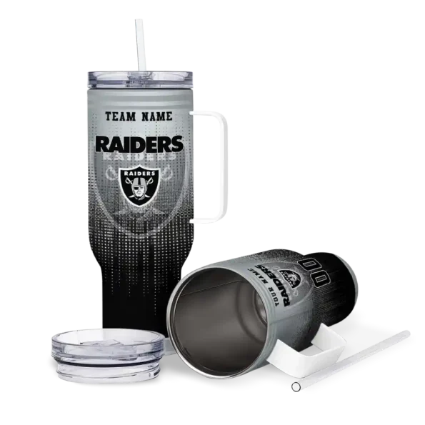 customized las vegas raiders gradient dots black curved tumbler high quality.webp