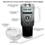 customized las vegas raiders gradient dots black curved tumbler best selling.webp