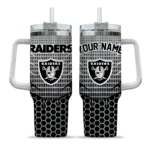 customized las vegas raiders hex texture black curved tumbler best selling.webp
