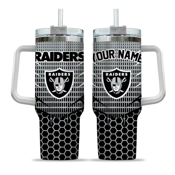customized las vegas raiders hex texture black curved tumbler best selling.webp