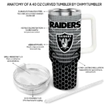 customized las vegas raiders hex texture black curved tumbler best selling.webp