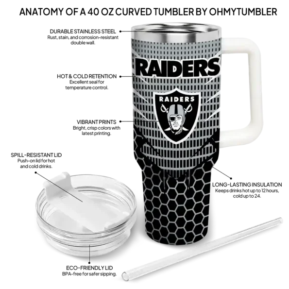customized las vegas raiders hex texture black curved tumbler new arrival.webp