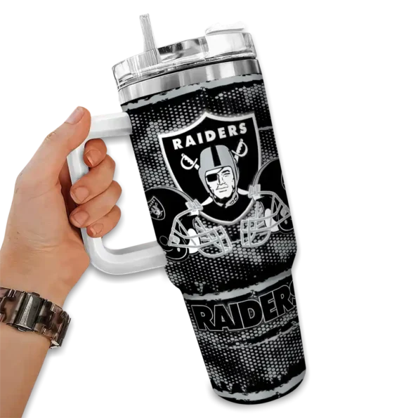 customized las vegas raiders honey streaks black curved tumbler fashion forward.webp