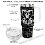 customized las vegas raiders honey streaks black curved tumbler best selling.webp