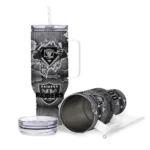 customized las vegas raiders superman shield black gray curved tumbler best selling.webp