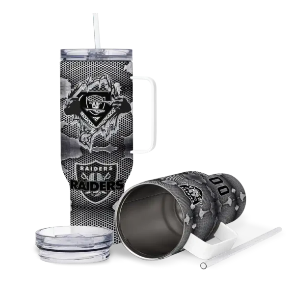 customized las vegas raiders superman shield black gray curved tumbler high quality.webp