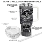 customized las vegas raiders superman shield black gray curved tumbler best selling.webp
