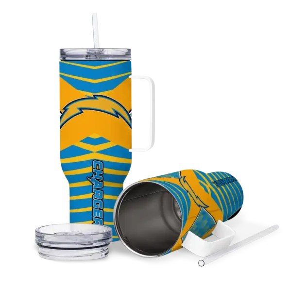 customized los angeles chargers chevron layers blue curved tumbler high quality.webp
