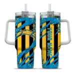 customized los angeles chargers claw cut blue black curved tumbler best selling.webp