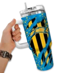 customized los angeles chargers claw cut blue black curved tumbler best selling.webp