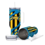 customized los angeles chargers claw cut blue black curved tumbler best selling.webp