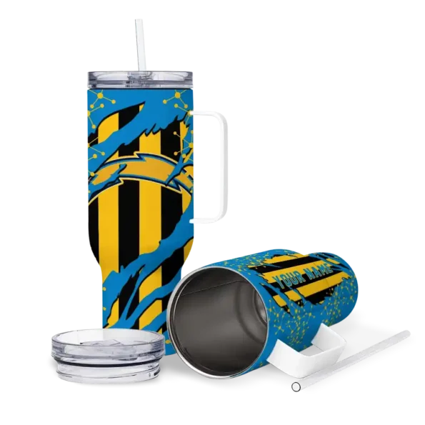 customized los angeles chargers claw cut blue black curved tumbler high quality.webp