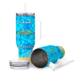 customized los angeles chargers geometric prism blue curved tumbler best selling.webp