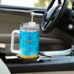 customized los angeles chargers geometric prism blue curved tumbler best selling.webp