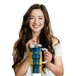 customized los angeles chargers hexagon armor blue curved tumbler best selling.webp