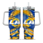 customized los angeles rams abstract paths blue curved tumbler best selling.webp