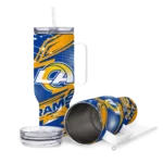customized los angeles rams abstract paths blue curved tumbler best selling.webp