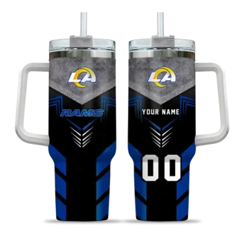 customized los angeles rams arrow armor blue black curved tumbler best selling.webp