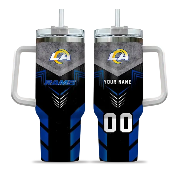 customized los angeles rams arrow armor blue black curved tumbler best selling.webp