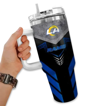 customized los angeles rams arrow armor blue black curved tumbler fashion forward.webp
