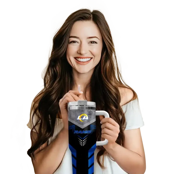 customized los angeles rams arrow armor blue black curved tumbler premium grade.webp
