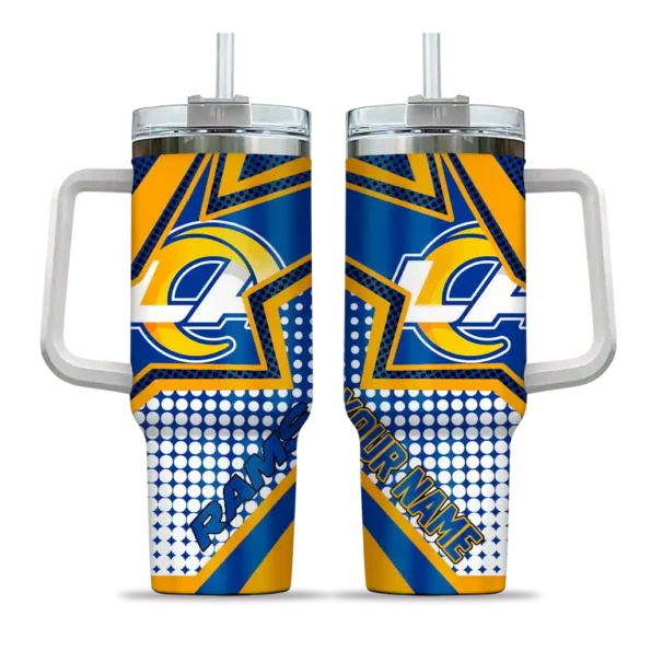customized los angeles rams arrow burst blue curved tumbler best selling.webp