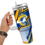 customized los angeles rams arrow burst blue curved tumbler best selling.webp