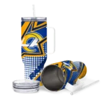 customized los angeles rams arrow burst blue curved tumbler best selling.webp