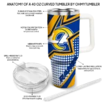 customized los angeles rams arrow burst blue curved tumbler best selling.webp