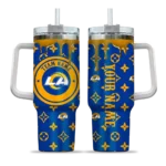 customized los angeles rams bullseye drips blue curved tumbler best selling.webp