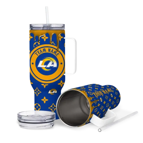 customized los angeles rams bullseye drips blue curved tumbler high quality.webp
