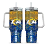 customized los angeles rams chevron stripe blue curved tumbler best selling.webp