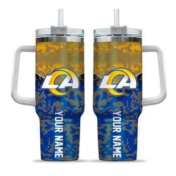 customized los angeles rams chevron stripe blue curved tumbler best selling.webp