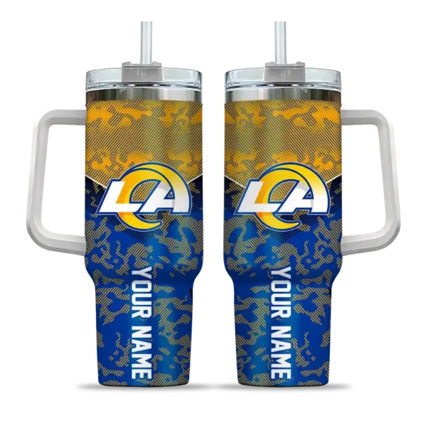 customized los angeles rams chevron stripe blue curved tumbler best selling.webp