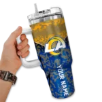 customized los angeles rams chevron stripe blue curved tumbler best selling.webp
