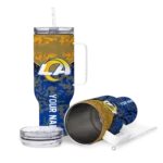 customized los angeles rams chevron stripe blue curved tumbler best selling.webp
