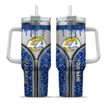 customized los angeles rams leopard zipper blue curved tumbler best selling.webp