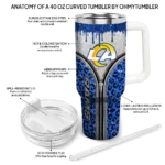 customized los angeles rams leopard zipper blue curved tumbler best selling.webp