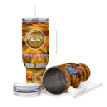 customized los angeles rams marbled stripes blue curved tumbler best selling.webp