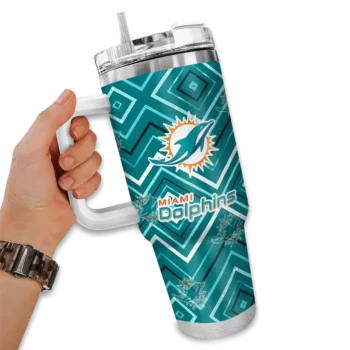 customized miami dolphins bold diamonds aqua curved tumbler fashion forward.webp