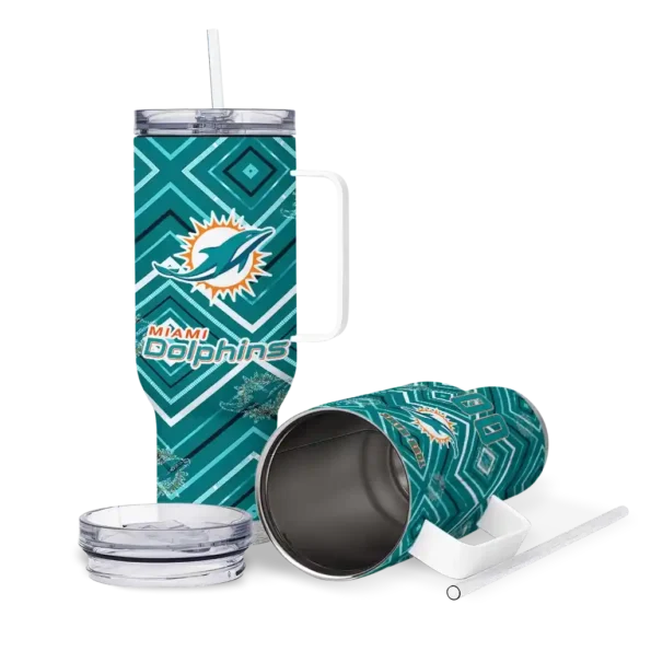 customized miami dolphins bold diamonds aqua curved tumbler high quality.webp