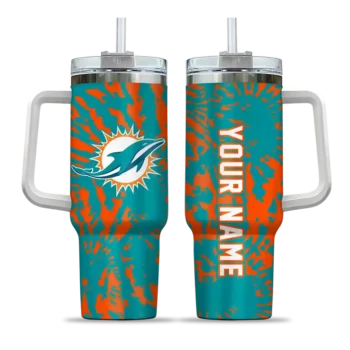 customized miami dolphins burst swirl aqua curved tumbler best selling.webp