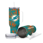customized miami dolphins burst swirl aqua curved tumbler best selling.webp