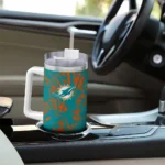 customized miami dolphins burst swirl aqua curved tumbler best selling.webp