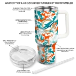 customized miami dolphins camo mashup aqua white curved tumbler best selling.webp
