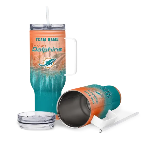 customized miami dolphins gradient dots aqua curved tumbler high quality.webp