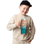 customized miami dolphins gradient dots aqua curved tumbler best selling.webp