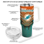customized miami dolphins hex texture aqua curved tumbler best selling.webp