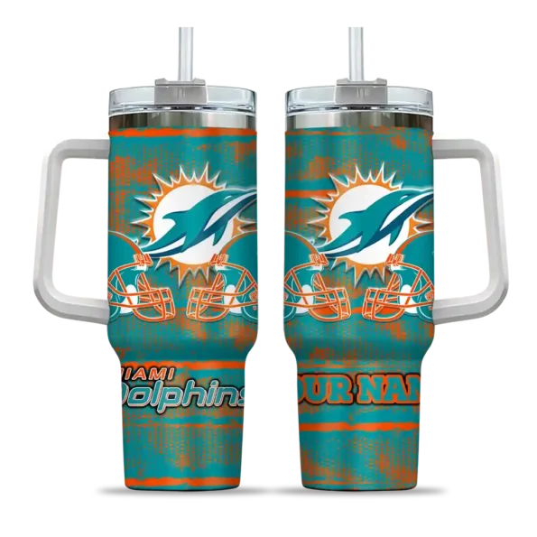 customized miami dolphins honey streaks aqua curved tumbler best selling.webp