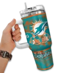 customized miami dolphins honey streaks aqua curved tumbler best selling.webp